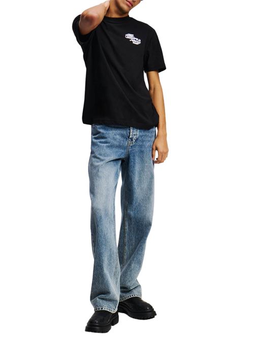 T-shirt uomo nera in cotone Karl Lagerfeld jeans | A2M17040999